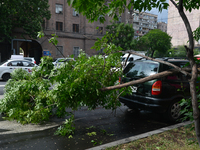 Yerevan was hit this afternoon by a heavy storm, that paralised a traffic around town and caused many destructions around the Armenian capit...