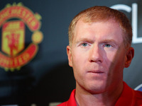 Makati, Philippines - Former Manchester United player Paul Scholes awaits questions from the media during a press conference in Makati on Ju...