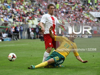 Gdansk, Poland 6th, June, 2014 Friendly football game between Poland and Lithuania National teams in Gdansk at PGE Arena stadium.
Maciej Ryb...