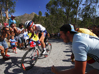 Simon Pellaud / AIM Cycling Team during 71st La Vuelta España 2016 / Stage 3: Marín-Dumbría. Mirador do Ézaro (176,4 Km)  on August 22, 2016...