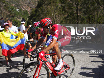 Alberto Losada / Team Katusha during 71st La Vuelta España 2016 / Stage 3: Marín-Dumbría. Mirador do Ézaro (176,4 Km)  on August 22, 2016. (