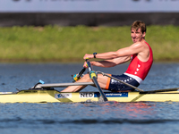 Lennart Van Lierop of the Netherlands during day 3 of the 2016 World Rowing Senior, Under 23 & Junior Championships, at Willem-Alexanderbaan...