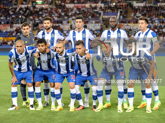 Porto's squad during the UEFA Champions League playoff match between AS Roma and FC Porto, at Olympic Stadium in Rome on August 23, 2016. (