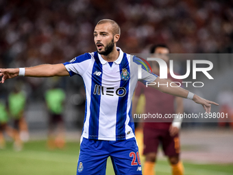 Porto's Portuguese midfielder Andre Andre during the UEFA Champions League playoff match between AS Roma and FC Porto, at Olympic Stadium in...