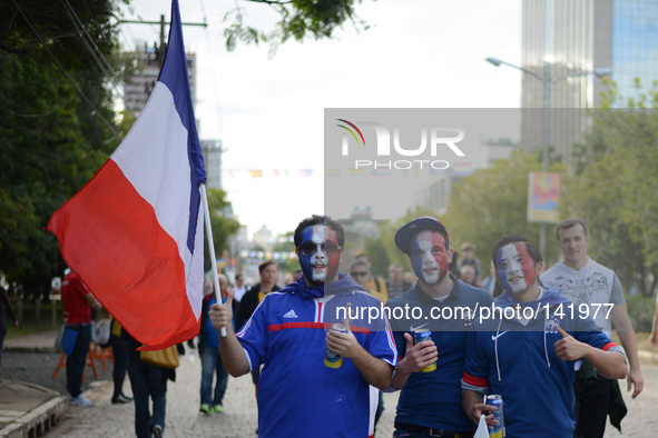 PORTO ALEGRE BRAZIL -15 Jun: french supporters before the match between France and Honduras, corresponding to the group stage of the World C...