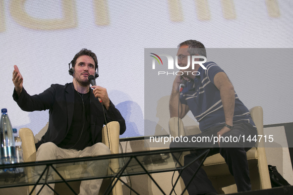 American actor and film director Matt Dillon and Mario Sesti attends the 60th Taormina Film Fest on June 18, 2014 in Taormina, Italy. 