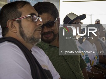Iván Márquez and Timoleon Jiménez “Timochenko” during the 10th Conference of FARC EP  in Llanos del Yari, a town in an Indigenous region of...