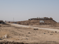 Peshmerga fortification between the towns of Khasir and Mosul, on October 8, 2016. Military facilities of Kurdish Peshmerga forces between t...