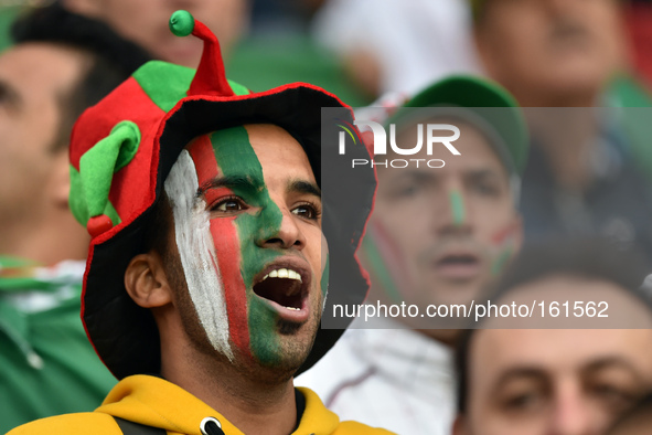 PORTO ALEGRE, 30.06.2014: BRAZIL: algerian supporter in match between Germany and Algeria, corresponding to the round of the last 16 of the...