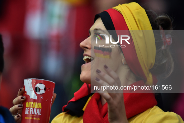 PORTO ALEGRE, 30.06.2014: BRAZIL: german supporter in match between Germany and Algeria, corresponding to the round of the last 16 of the Wo...