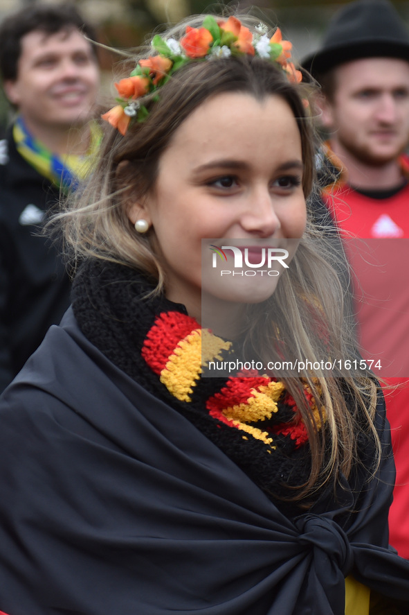 PORTO ALEGRE, 30.06.2014: BRAZIL: german supporter in match between Germany and Algeria, corresponding to the round of the last 16 of the Wo...