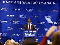 Former candidate Dr. Ben Carson gives a speech during an health care policy event with Republican presidential candidate Donald Trump and Mi...