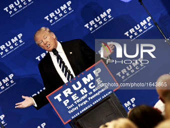 Republican presidential candidate Donald Trump delivers a speech outlining his health care policy at an event with Vice-presidential candida...