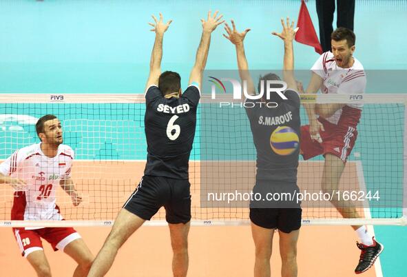 Gdansk, Poland 4th, July 2014 Poland faces Iran in the FIVB Volleyball World League game in Gdansk at ERGO Arena sports hall.
Eraghi Seyed M...