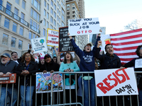 Law Enforcement Officials estimate an 13.000 participated in the ‘Not My President’s Day’ rally in New York City, NY, on February 20th, 2017...