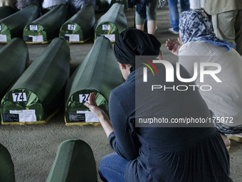 Anniversary of the slaughter of Srebrenica, Bosnia, where more than 8000 Muslim civilians were killed in 1995 by the Serbian army. Funeral p...