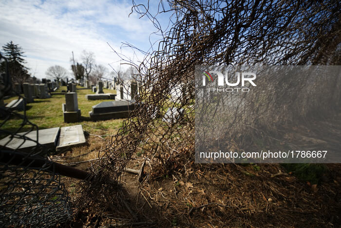 People visit the Mt. Carmel Jewish Cemetery in Northwest Philadelphia, PA, on Feb. 27, 2017. Over the weekend hundreds of headstones were va...