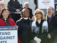 Interfaith Church and Community leaders are joined by local elected officials at a March 2, 2017 Stand Against Hate rally at Independence Ma...