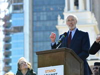 Pennsylvania Governor Tom Wolf speaks on stage as Interfaith Church and Community leaders are joined by local elected officials at a March 2...