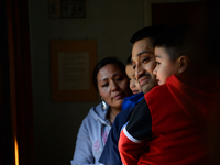While standing indoors, Javier Flores becomes overwhelmed by emotions, and surrounded by his family, as supporters visit the Mexican immigra...