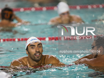 Filippo Magnini during the 200m freestyle in Turin Swimming Cup. (
