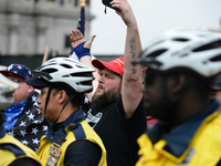After being ordered by the Police to disperse Trump supporters found themselves blocked in by bystanders and Anti-Trump protestors, near Cit...