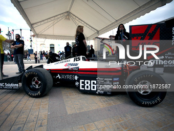 A formula car made by Univesrity of Patras Racing team during Athens Science Festival in Athens, Greece, March 30, 2017. Visitors have the o...