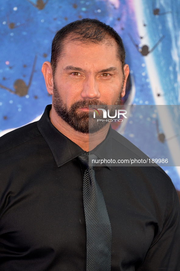 David Bautista attends the European Premiere of 'Guardians of the Galaxy' at the Empire Leicester Square in London, England. 24th July 2014.