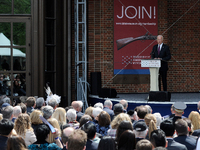 Former US Vice President Joe Biden gives a keynote speech during the official opening’s ceremony of the Museum of the American Revolution, i...