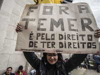 Members of struggle for housing protest in front of the City of São Paulo, on April 19, 2017. The act was organized by the Union of Housing...