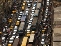 Traffic jams in Eastern India city, in Kolkata, on April 20, 2017  (