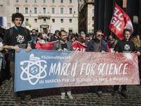 Thousands participate in the National March for Science in Rome, Italy on Earth Day, April 22, 2017. People all over the world are participa...