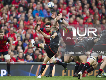 Richard Wigglesworth of Saracens kicks the ball during the European Rugby Champions Cup Semi-Final match between Munster Rugby and Saracens...
