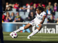 Marie-Laure Delie of Paris Saint Germain  scoring the first goal of the match during the semifinals of UEFA Womens Champions League match be...