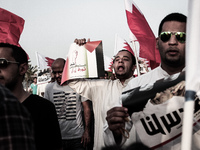 Bahrain , Abu Saiba - thousands protesters atteded to opposition demonstration in solidarity with Palestine on July 26, 2014 (Photo by: Ahme...