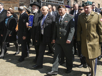 Polish and Jewish officials during the 'March of the Living' at the former Nazi-German Auschwitz Birkenau concentration and extermination ca...