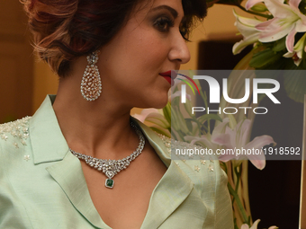 Indian Actress Swastika Mukherjee at the Lunches Divinus Creation new Diamond Jewellery collection on April 25,2017 in Kolkata,India. (