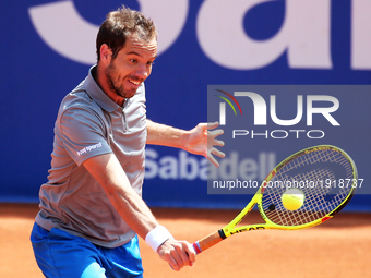 Richard Gasquet during the match against Yuichi Sugita corresponding to the Barcelona Open Banc Sabadell, on April 25, 2017. (