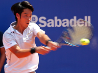 Yuichi Sugita during the match against Richard Gasquet corresponding to the Barcelona Open Banc Sabadell, on April 25, 2017. (