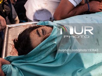 One of the Palestinian children killed today by an Israeli attack at the Park in the Beach Camp in Gaza (