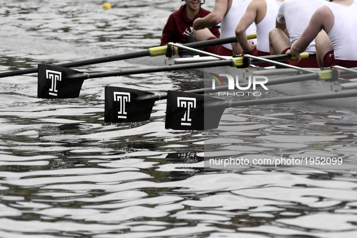 Members of U.S. and Canadian collegiate rowing teams compete in the Olympic length of 2000 meters of the DAD Vail Regatta, on the Schuylkill...