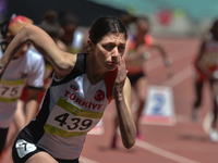 Emine Hatun Tuna of Turkey at the start in Women's 800m Qualification race 2, during day five of Baku 2017 - 4th Islamic Solidarity Games at...