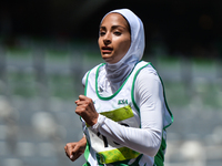Miznah Alnassar of Saudi Arabia in action in Women's 800m Qualification race 1, during day five of Baku 2017 - 4th Islamic Solidarity Games...