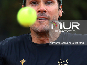 Tommy Haas (GER) on Day Three of The Internazionali BNL d'Italia 2017 at the Foro Italico on May 16, 2017 in Rome, Italy. 
(