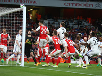 Arsenal's Granit Xhaka head over
during the Premier League match between Arsenal and Sunderland at The Emirates, London, England on 16 May 2...