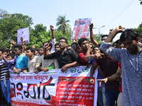 Students of Dhaka Medical Assistant Training School (MATS) clashed with police near the Shahbagh at Dhaka, on May 18, 2017 to demands that i...