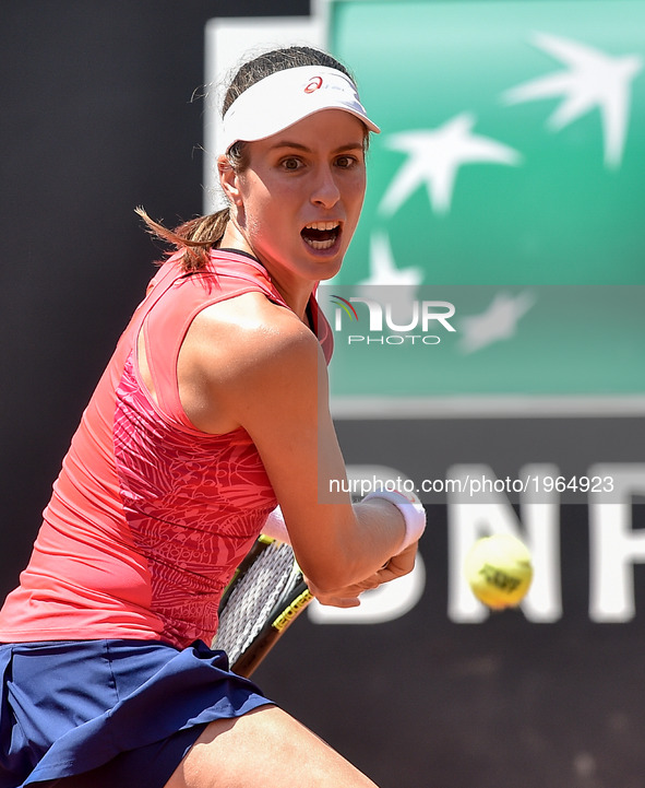 Johanna Konta in action during his match against Venus Williams - Internazionali BNL d'Italia 2017 on May 16, 2017 in Rome, Italy. 