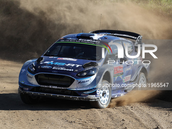 Ott Tanak and Raigo Molder in Ford Fiesta WRC of M-Sport World Rally Team in action during the shakedown of WRC Vodafone Rally de Portugal 2...