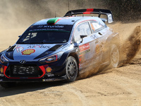 Hayden Paddon and John Kennard in Hyundai i20 Coupe WRC of Hyundai Motorsport in action during the shakedown of WRC Vodafone Rally de Portug...