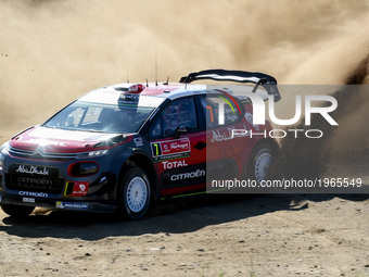 Kris Meeke and Paul Nagle in Citroen C3 WRC of Citroen Total Aby Dhabi WRT in action during the shakedown of WRC Vodafone Rally de Portugal...